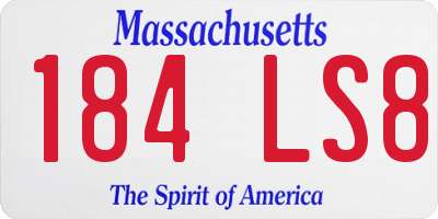 MA license plate 184LS8