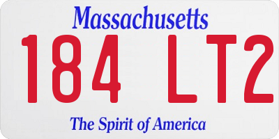 MA license plate 184LT2
