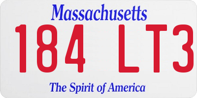 MA license plate 184LT3