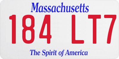 MA license plate 184LT7