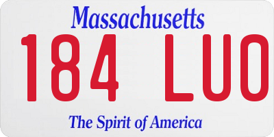MA license plate 184LU0