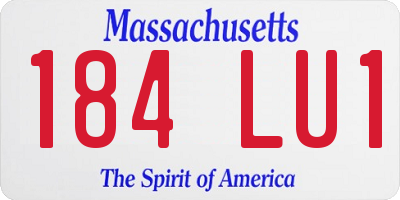 MA license plate 184LU1