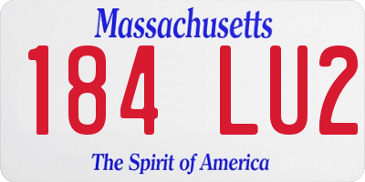 MA license plate 184LU2