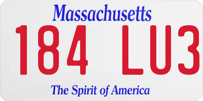 MA license plate 184LU3