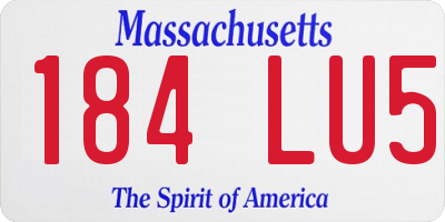 MA license plate 184LU5