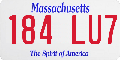 MA license plate 184LU7
