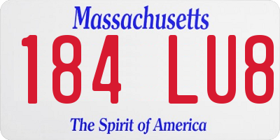 MA license plate 184LU8