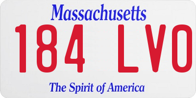 MA license plate 184LV0