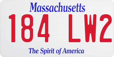 MA license plate 184LW2