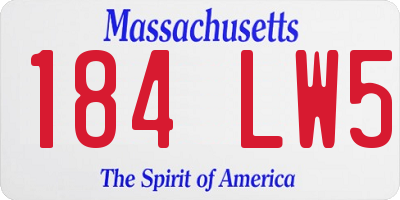 MA license plate 184LW5