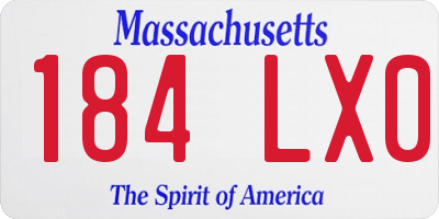 MA license plate 184LX0