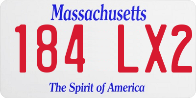 MA license plate 184LX2