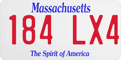 MA license plate 184LX4