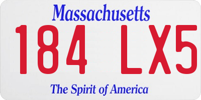 MA license plate 184LX5