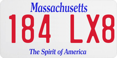 MA license plate 184LX8