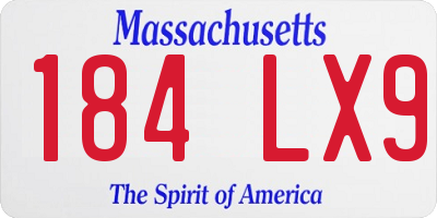 MA license plate 184LX9