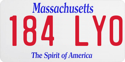 MA license plate 184LY0