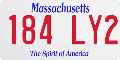 MA license plate 184LY2