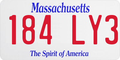 MA license plate 184LY3