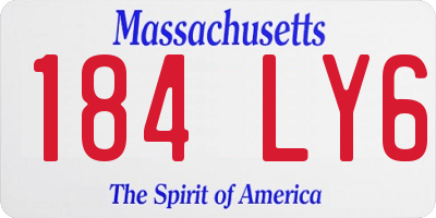 MA license plate 184LY6