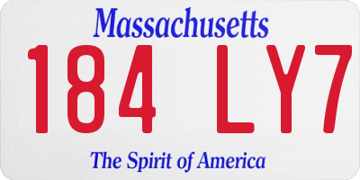 MA license plate 184LY7