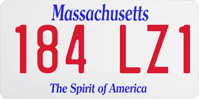 MA license plate 184LZ1