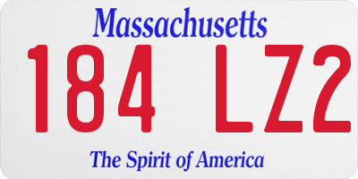 MA license plate 184LZ2