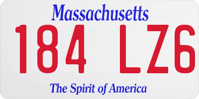 MA license plate 184LZ6