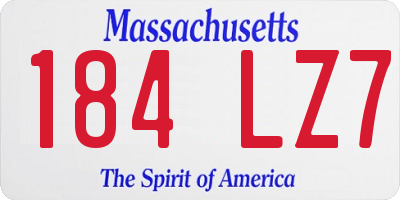 MA license plate 184LZ7