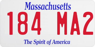 MA license plate 184MA2
