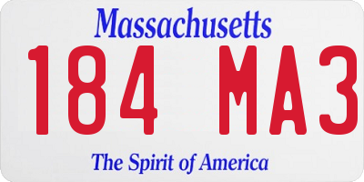 MA license plate 184MA3