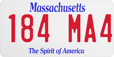 MA license plate 184MA4