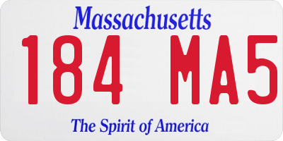MA license plate 184MA5