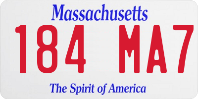 MA license plate 184MA7