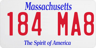 MA license plate 184MA8