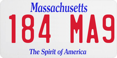 MA license plate 184MA9