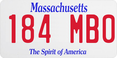 MA license plate 184MB0