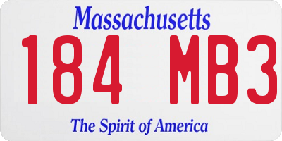 MA license plate 184MB3
