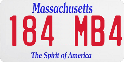 MA license plate 184MB4