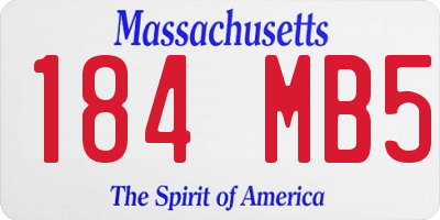 MA license plate 184MB5