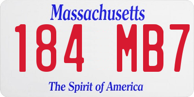 MA license plate 184MB7