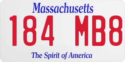 MA license plate 184MB8