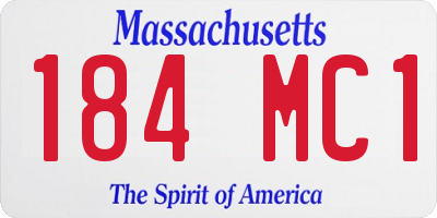 MA license plate 184MC1