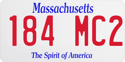 MA license plate 184MC2