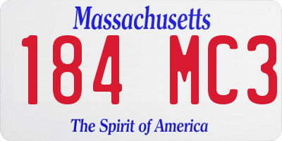 MA license plate 184MC3