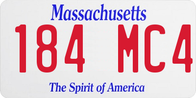 MA license plate 184MC4