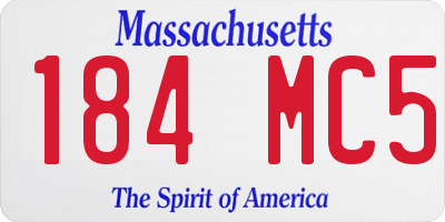 MA license plate 184MC5