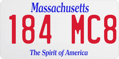 MA license plate 184MC8