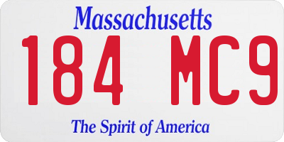 MA license plate 184MC9