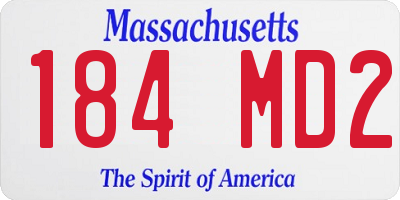 MA license plate 184MD2